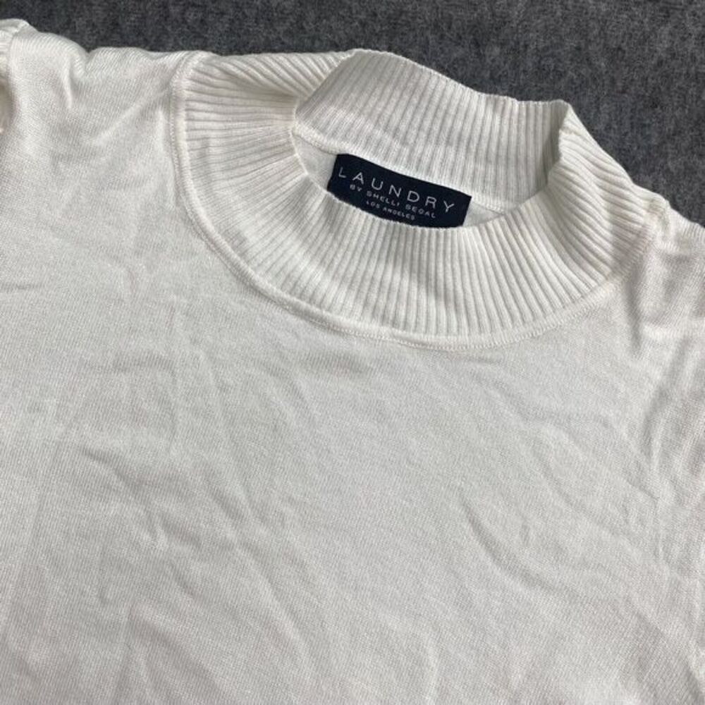 Laundry by Shelli Segal XL Ivory Off White Marshmallow Puff Sleeve Sweater‎